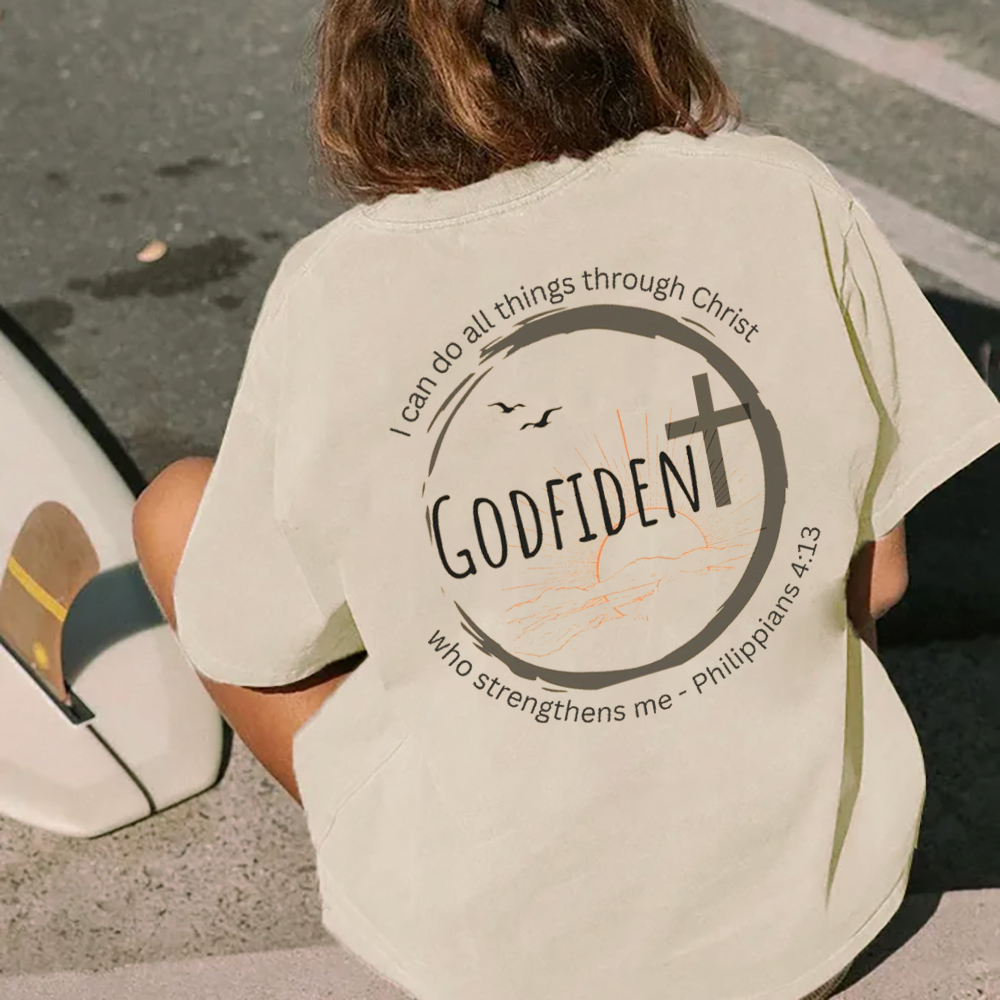 GodFident Christian Washed T-Shirt