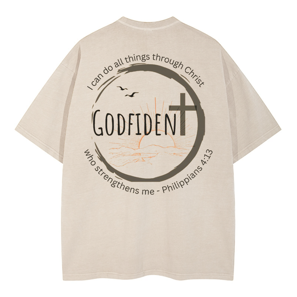 GodFident Christian Washed T-Shirt