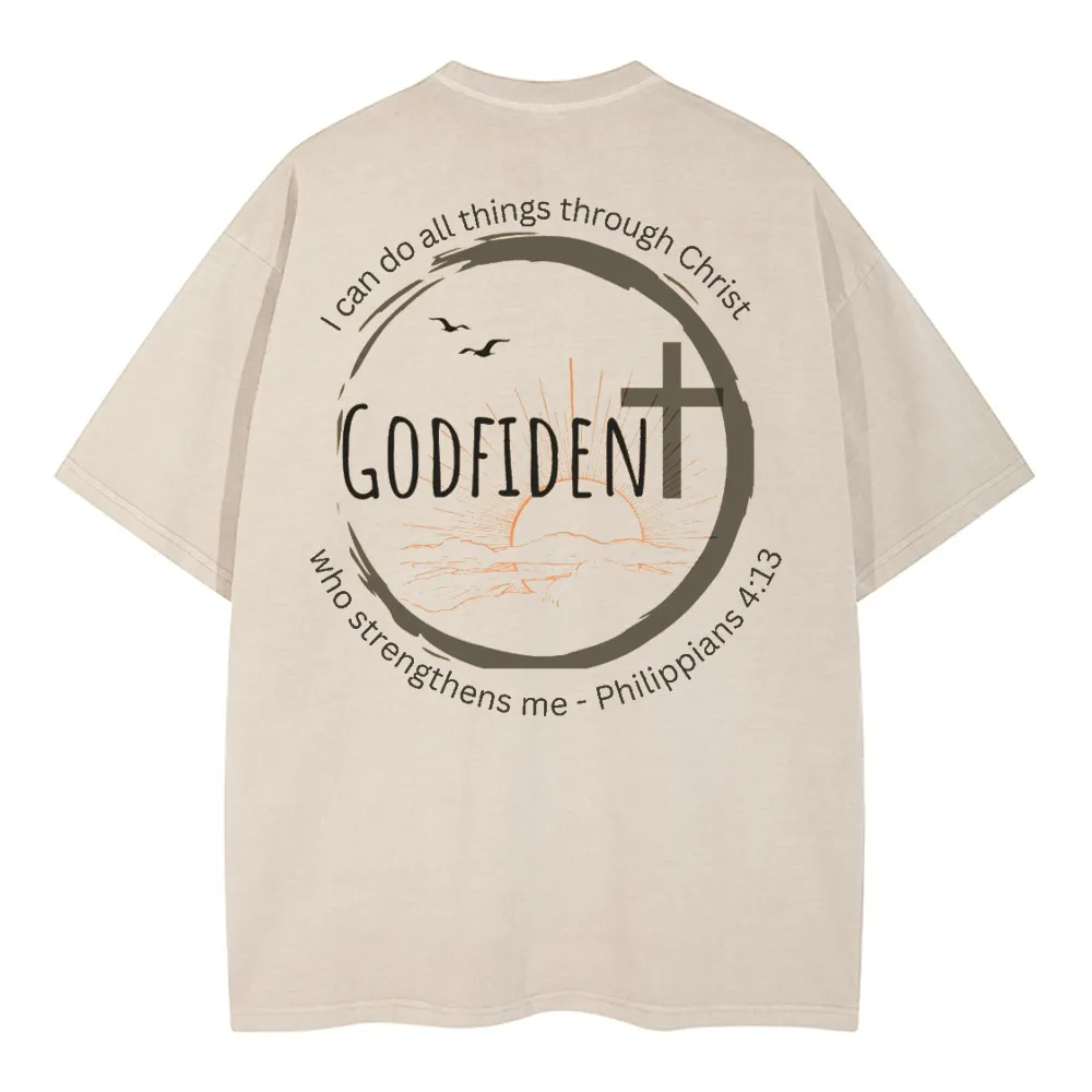 GodFident Christian Washed T-Shirt