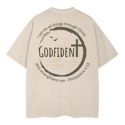 GodFident Christian Washed T-Shirt