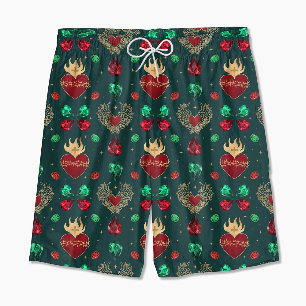 Gold Sacred Heart Christian Hawaiian Shirt