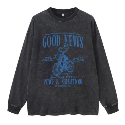 Good News Christian Washed Christian Long Sleeve  T-Shirt