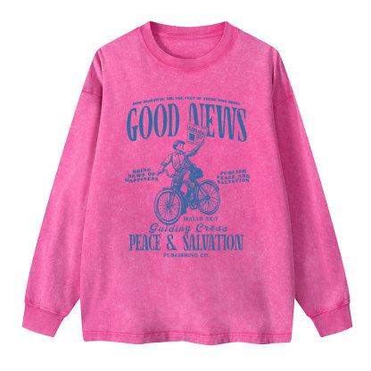 Good News Christian Washed Christian Long Sleeve  T-Shirt