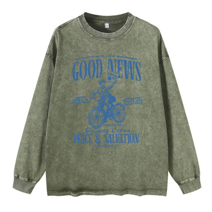 Good News Christian Washed Christian Long Sleeve  T-Shirt