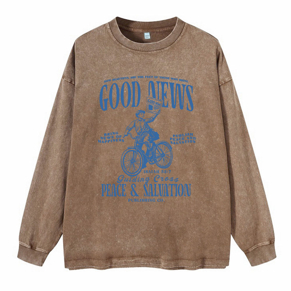 Good News Christian Washed Christian Long Sleeve  T-Shirt