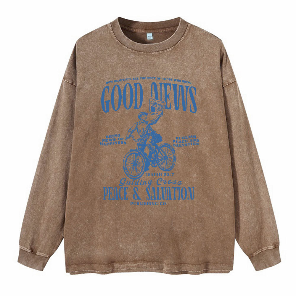 Good News Christian Washed Christian Long Sleeve  T-Shirt