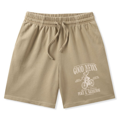 Good News Christian Washed Shorts