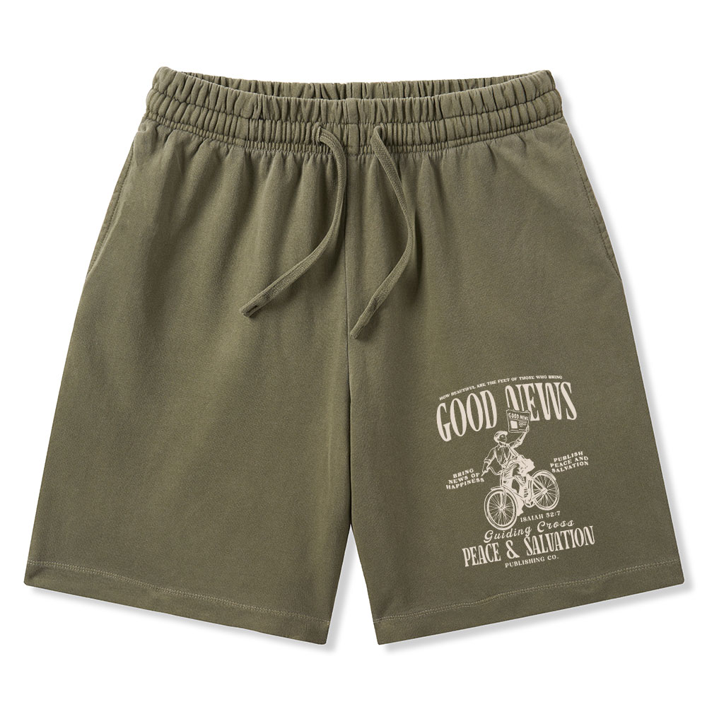 Good News Christian Washed Shorts