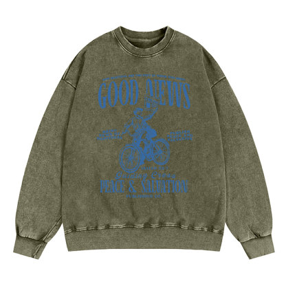 Good News Christian Washed Sweatshirt