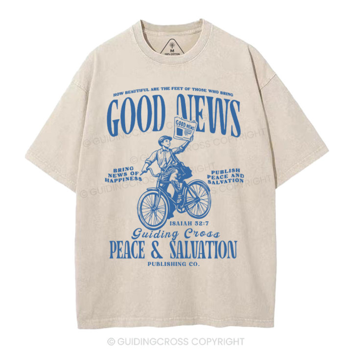 0090~Two Tone GOOD NEWS T-Shirt main image 1