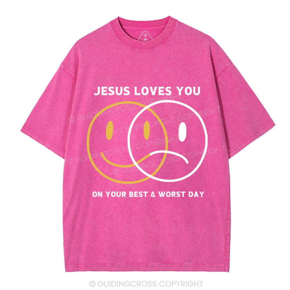 Good News Jesus Loves You Christian Washed T-Shirt