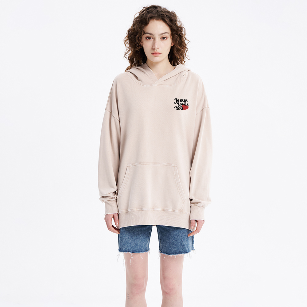 Good News Jesus Loves You Chrsitian Washed Hoodie