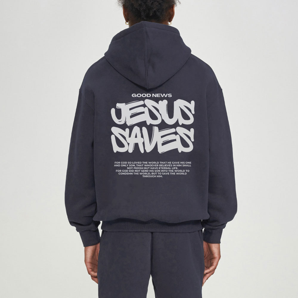 Good News Jesus Saves Christian Fleece Hoodie Set