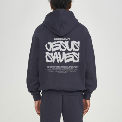 Good News Jesus Saves Christian Fleece Hoodie Set