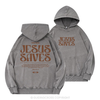 Good News Jesus Saves Christian Washed T-Shirt