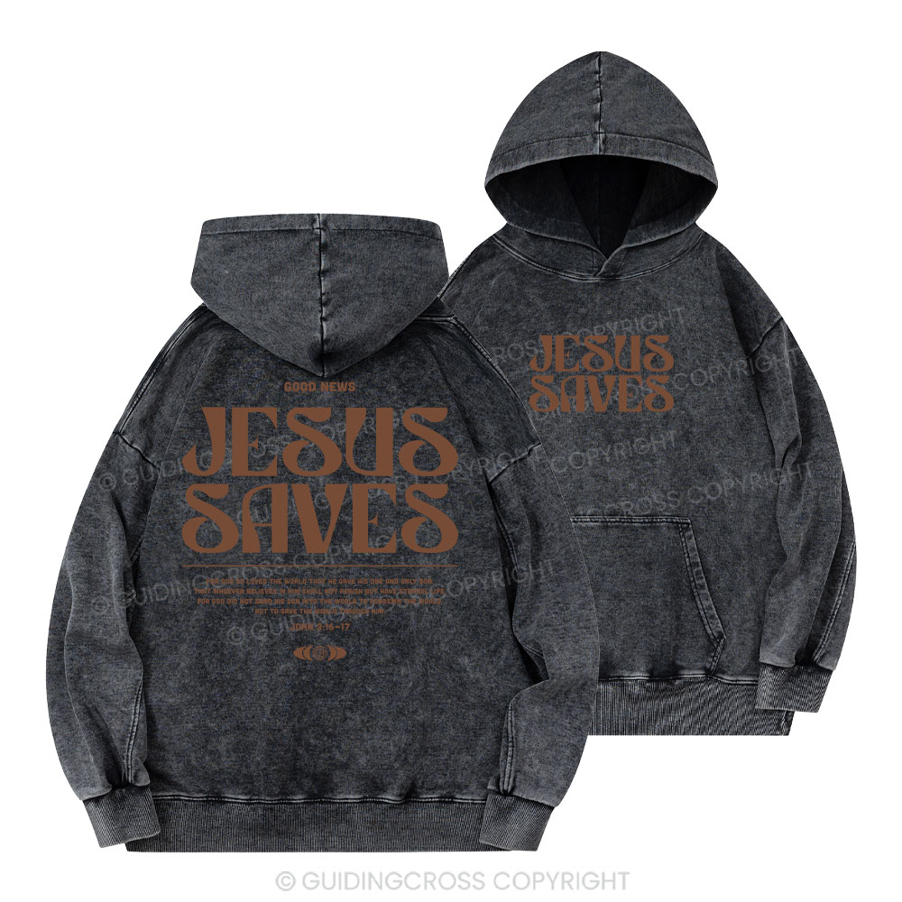 Good News Jesus Saves Christian Washed T-Shirt