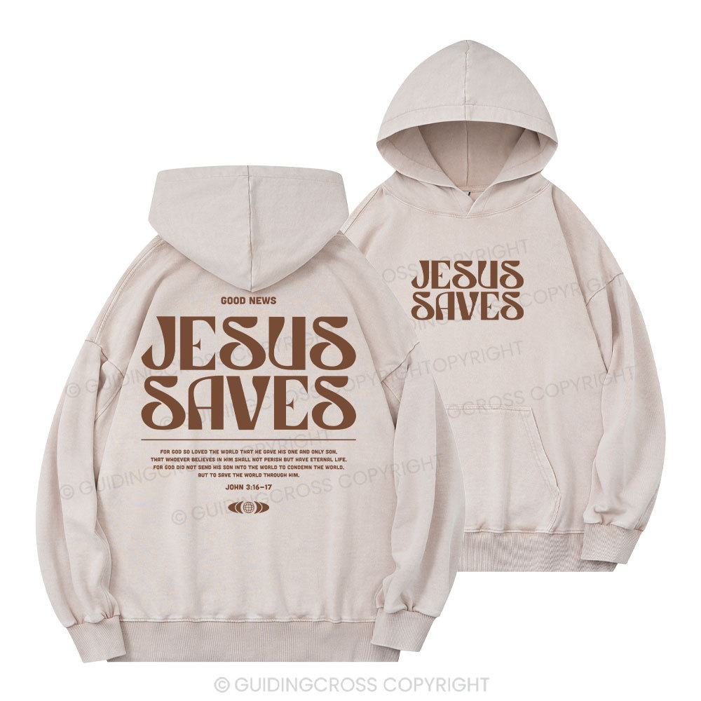 Good News Jesus Saves Christian Washed T-Shirt