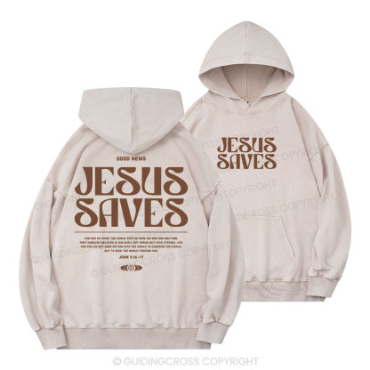 Good News Jesus Saves Christian Washed T-Shirt
