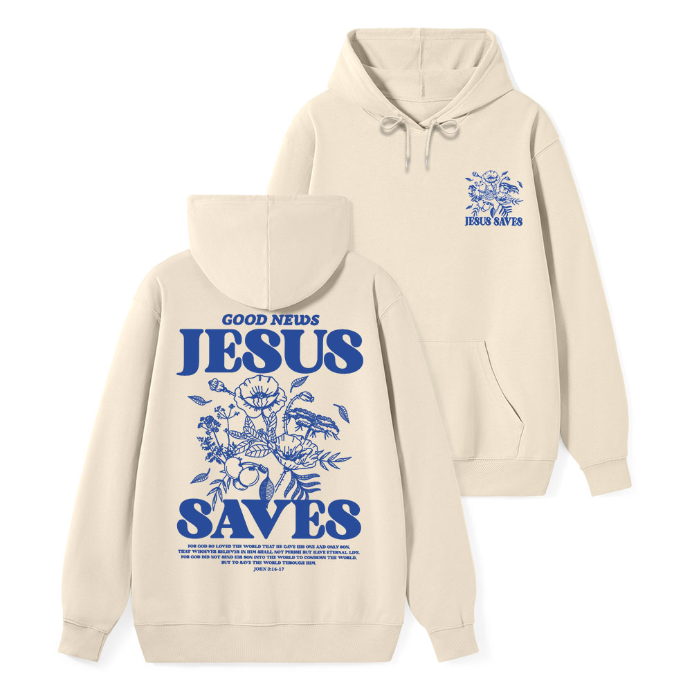 Good News Jesus Saves Classic Christian Hoodie