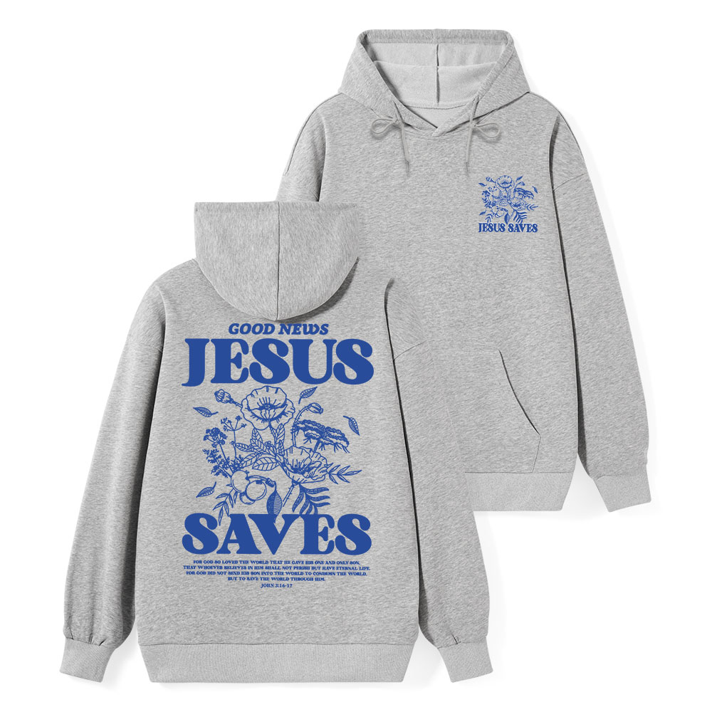 Good News Jesus Saves Classic Christian Hoodie