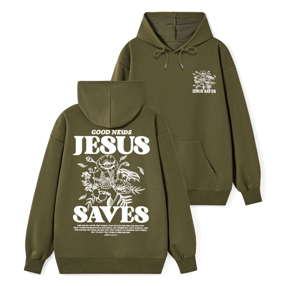 Good News Jesus Saves Classic Christian Hoodie