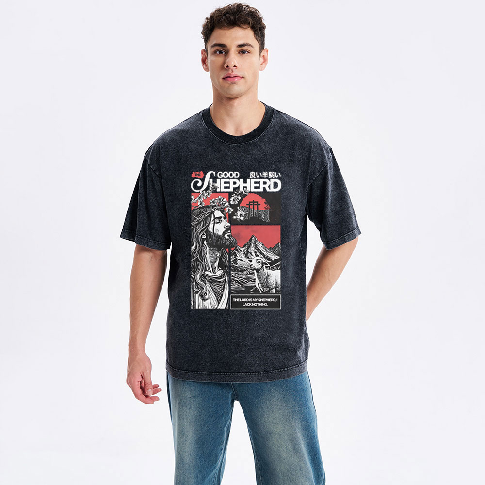 Good Shepherd Christian Washed T-Shirt
