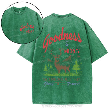 Goodness And Mercy Christian Washed T-Shirt