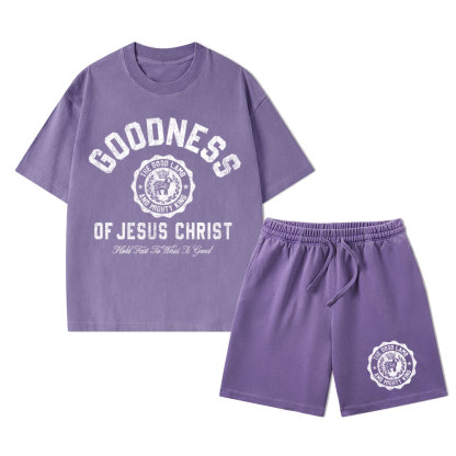 Goodness Of Jesus Christ Christian Washed T-Shirt & Shorts