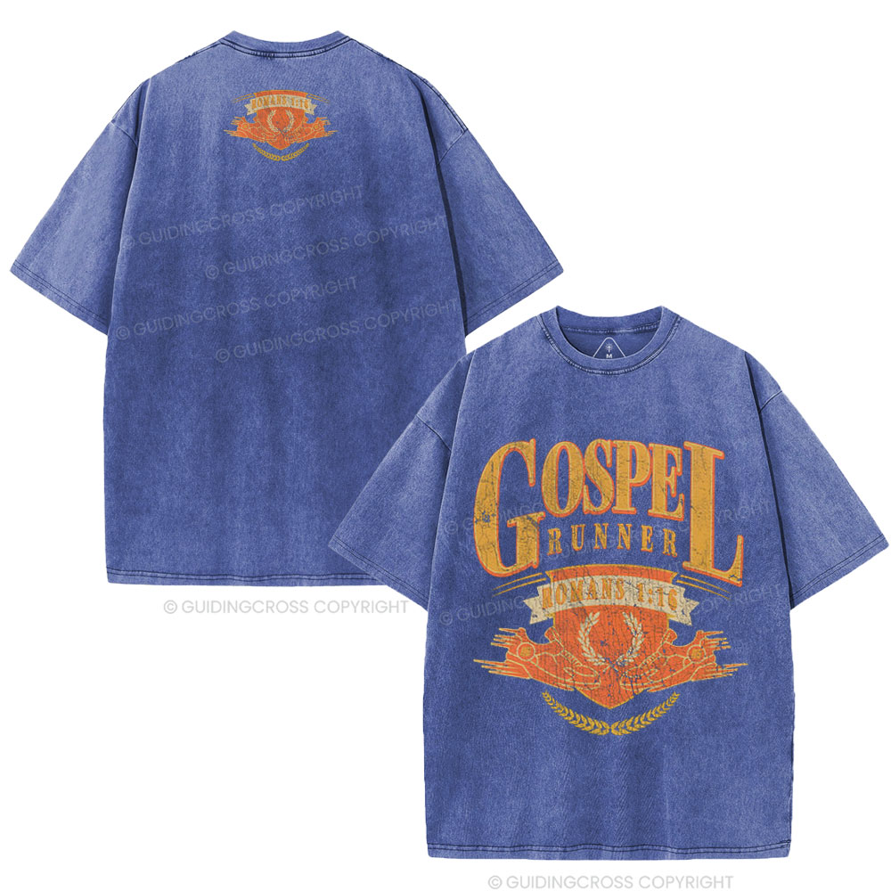 Gospel Runner Christian Washed T-Shirt