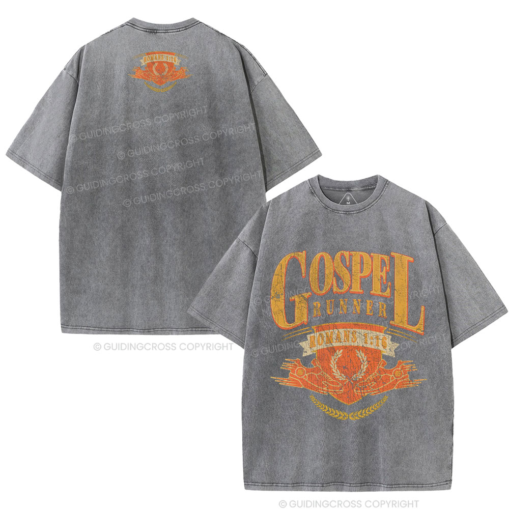 Gospel Runner Christian Washed T-Shirt