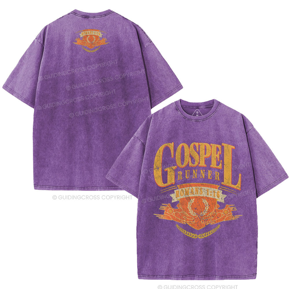 Gospel Runner Christian Washed T-Shirt