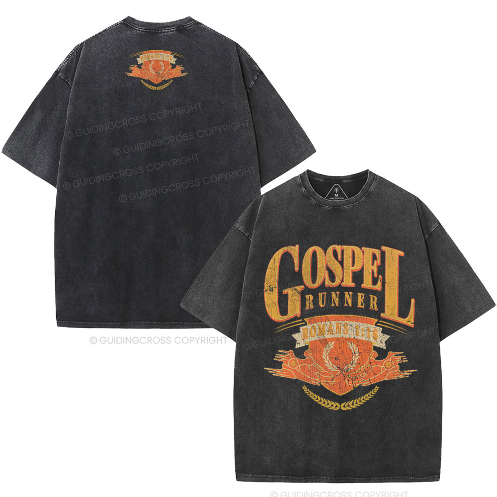 Gospel Runner Christian Washed T-Shirt