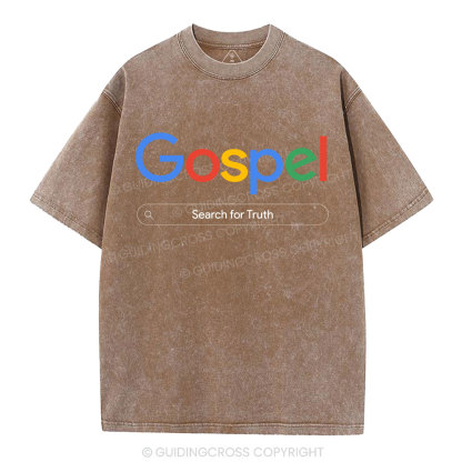 Gospel Search For Truth Christian Washed T-Shirt