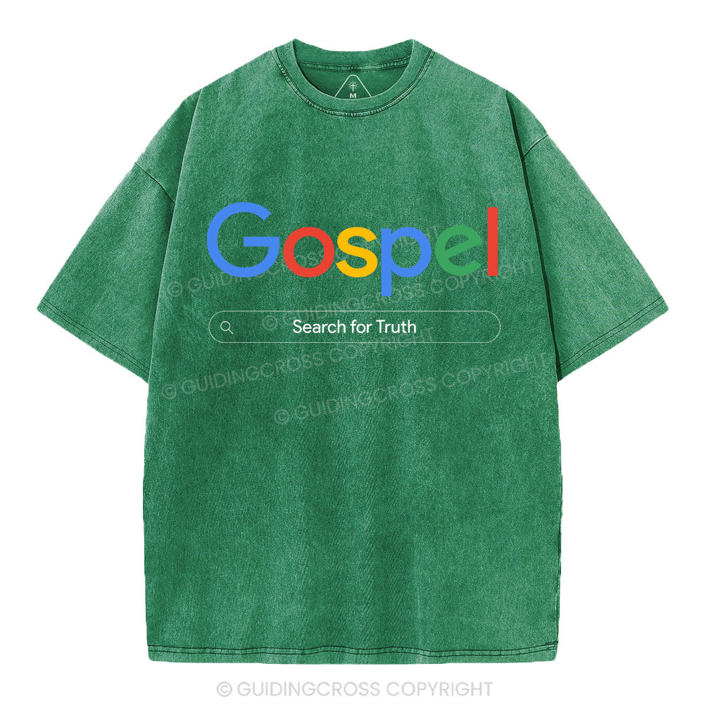 Gospel Search For Truth Christian Washed T-Shirt