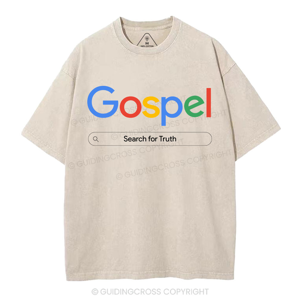 Gospel Search For Truth Christian Washed T-Shirt