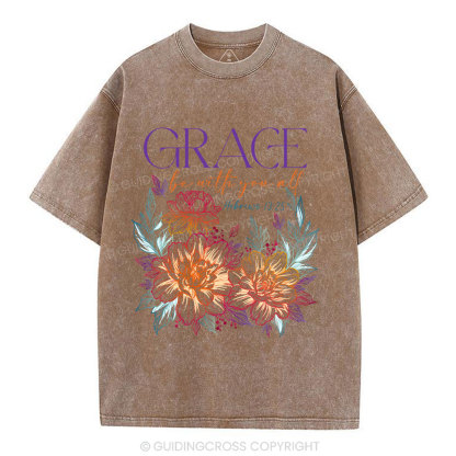 Grace Bw With You All Christian Washed T-Shirt