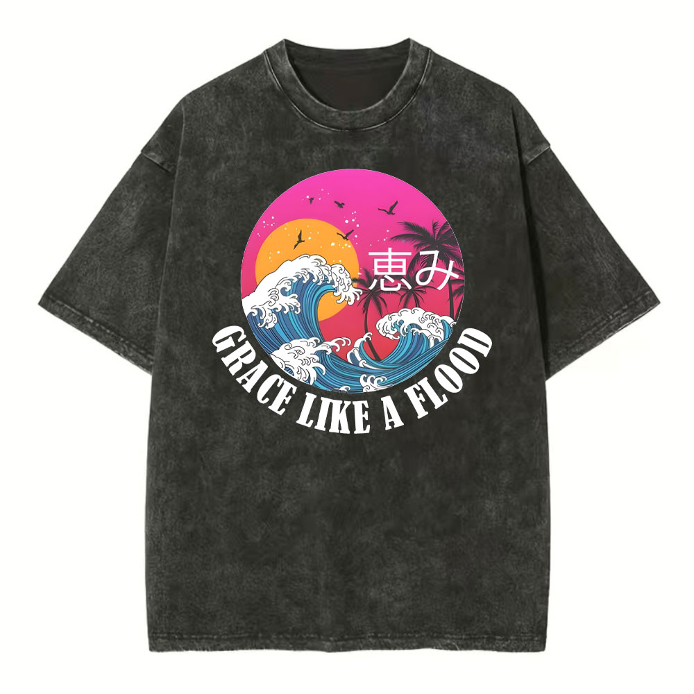 Grace Like A Flood Christian Washed T-Shirt