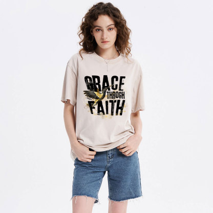Grace Through Faith Christian Washed T-Shirt