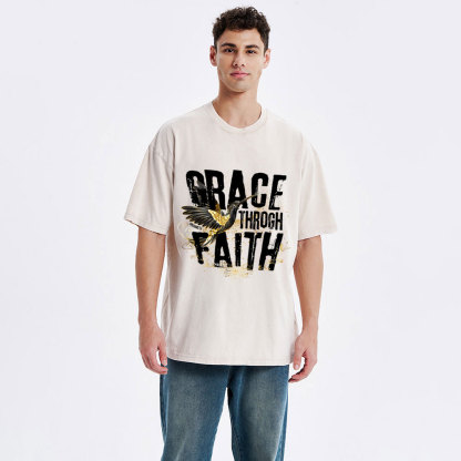Grace Through Faith Christian Washed T-Shirt