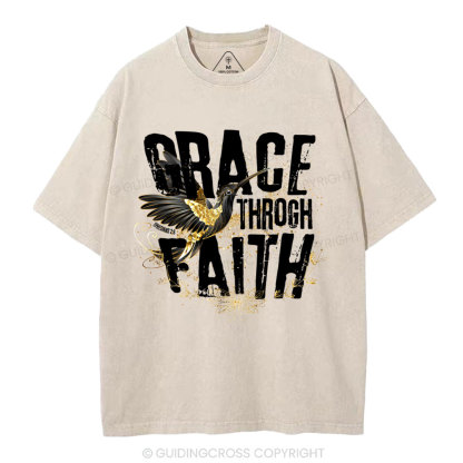 Grace Through Faith Christian Washed T-Shirt