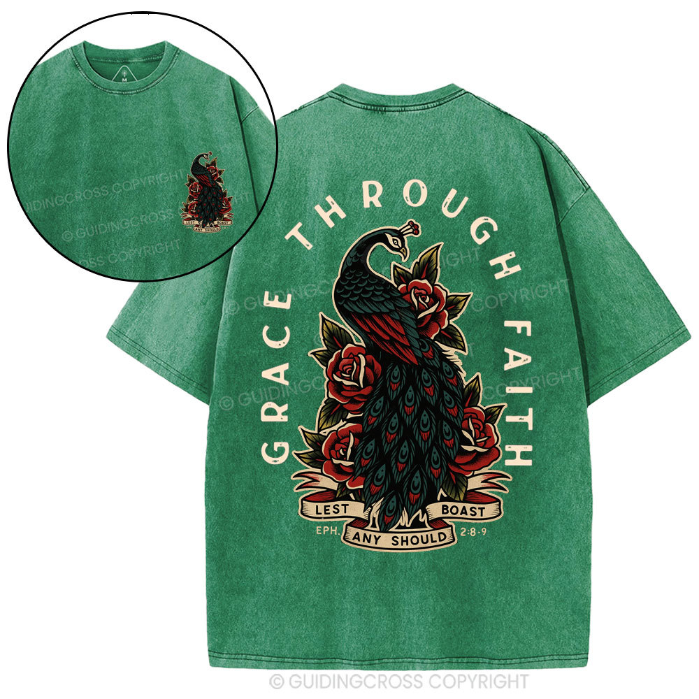 Grace Through Faith Christian Washed T-Shirt