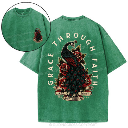 Grace Through Faith Christian Washed T-Shirt