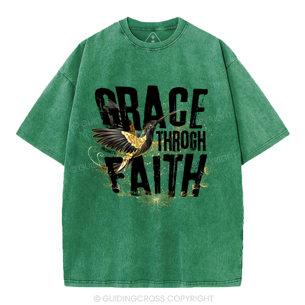 Grace Through Faith Christian Washed T-Shirt