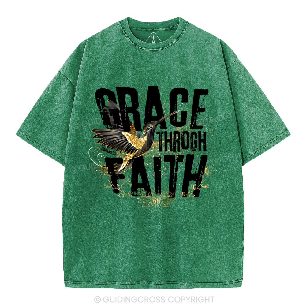 Grace Through Faith Christian Washed T-Shirt