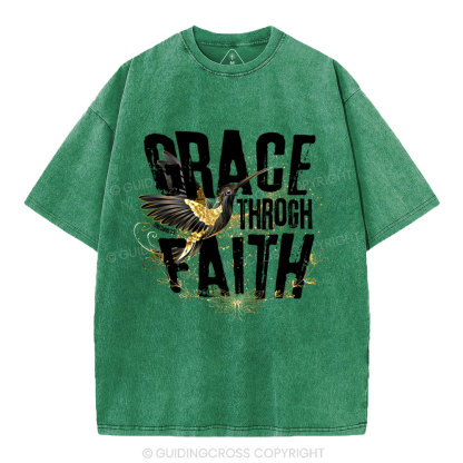 Grace Through Faith Christian Washed T-Shirt
