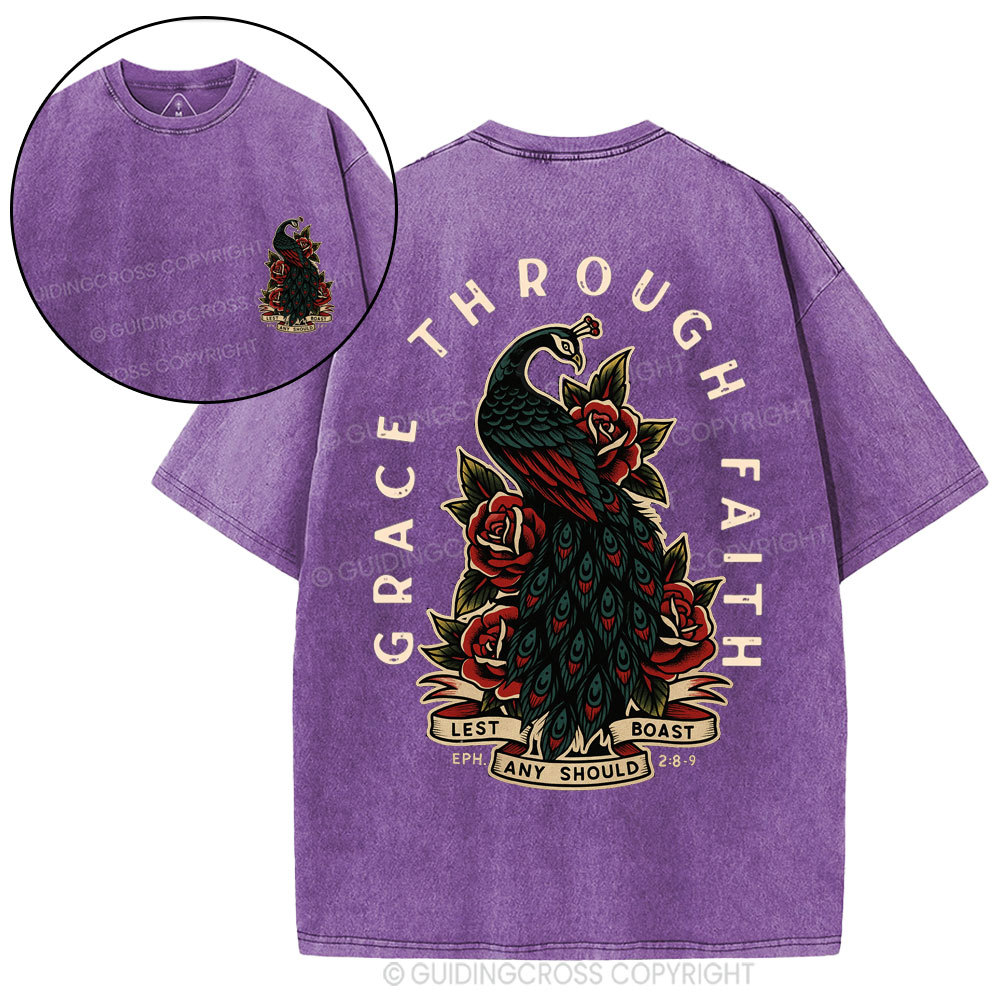 Grace Through Faith Christian Washed T-Shirt