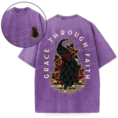 Grace Through Faith Christian Washed T-Shirt