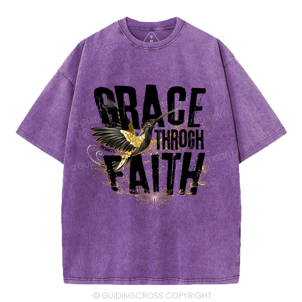 Grace Through Faith Christian Washed T-Shirt