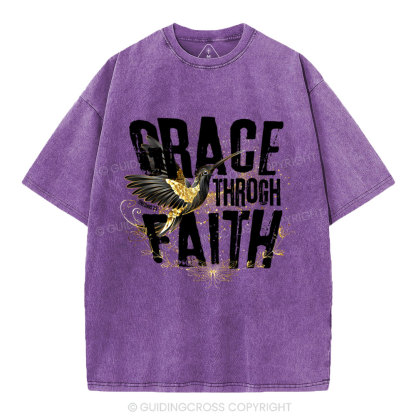 Grace Through Faith Christian Washed T-Shirt