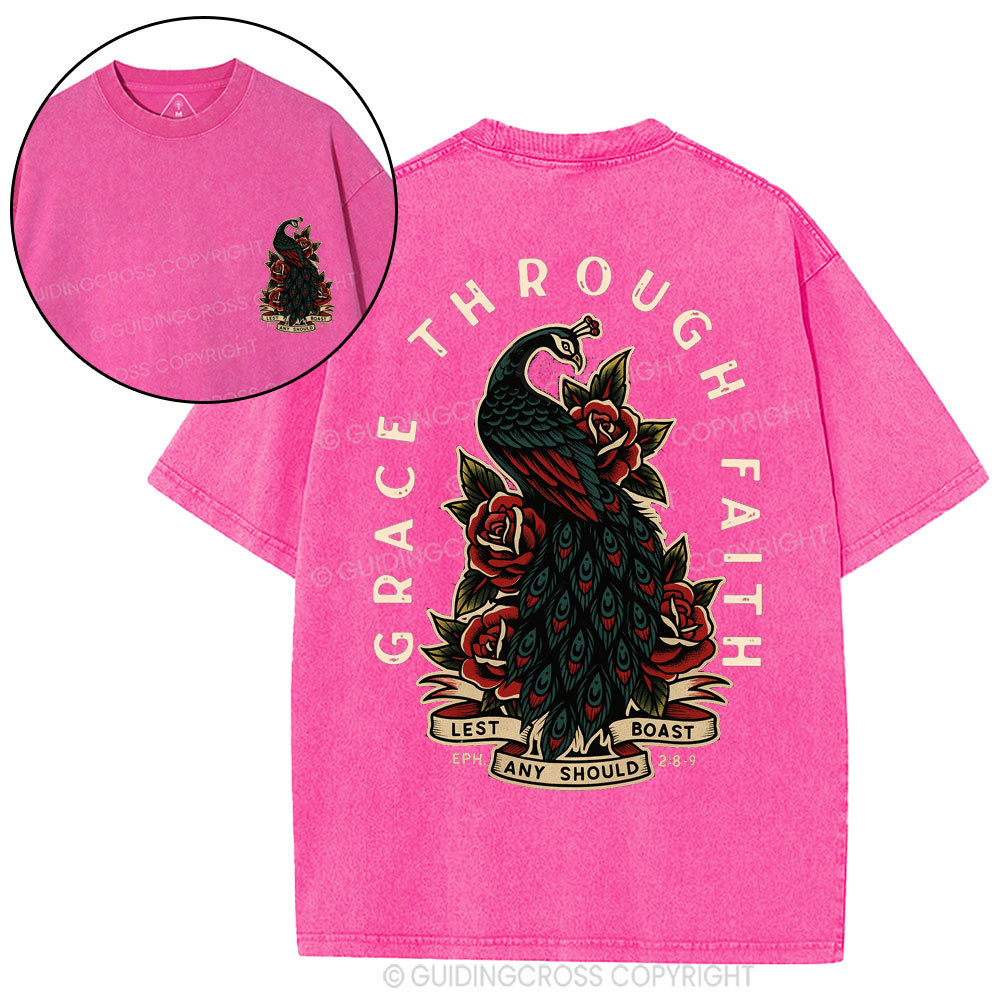 Grace Through Faith Christian Washed T-Shirt